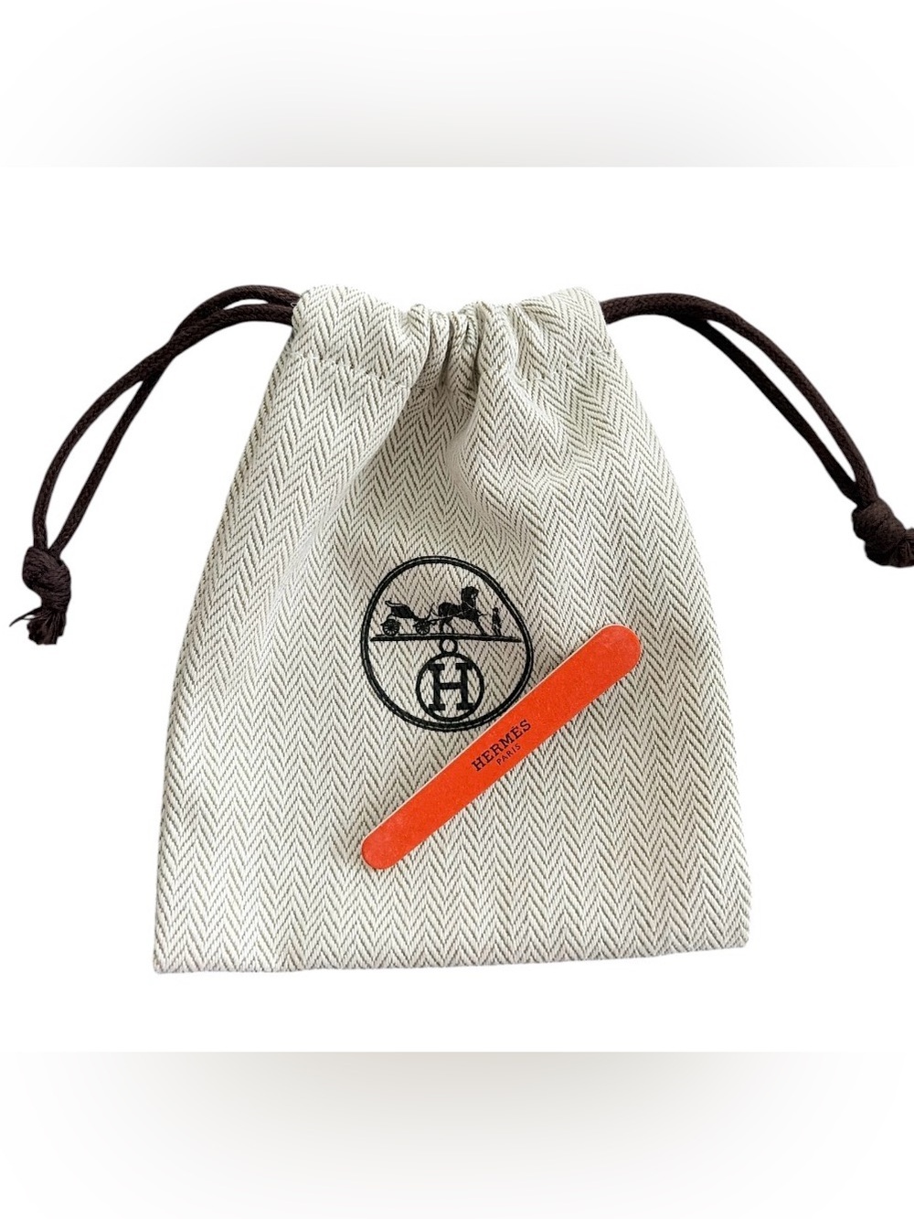 Hermès Drawstring Dust Bag with mini nail file